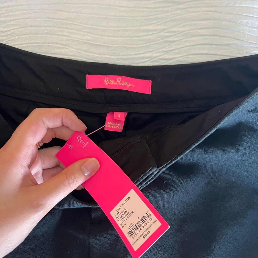 NWT Lilly Pulitzer black scallop edge skort skirt size 4 - Picture 3 of 4